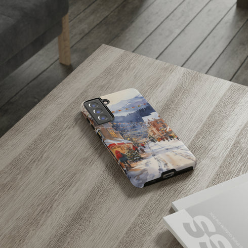 Bustling Victorian Christmas Market - Impact Resistant Phone Case